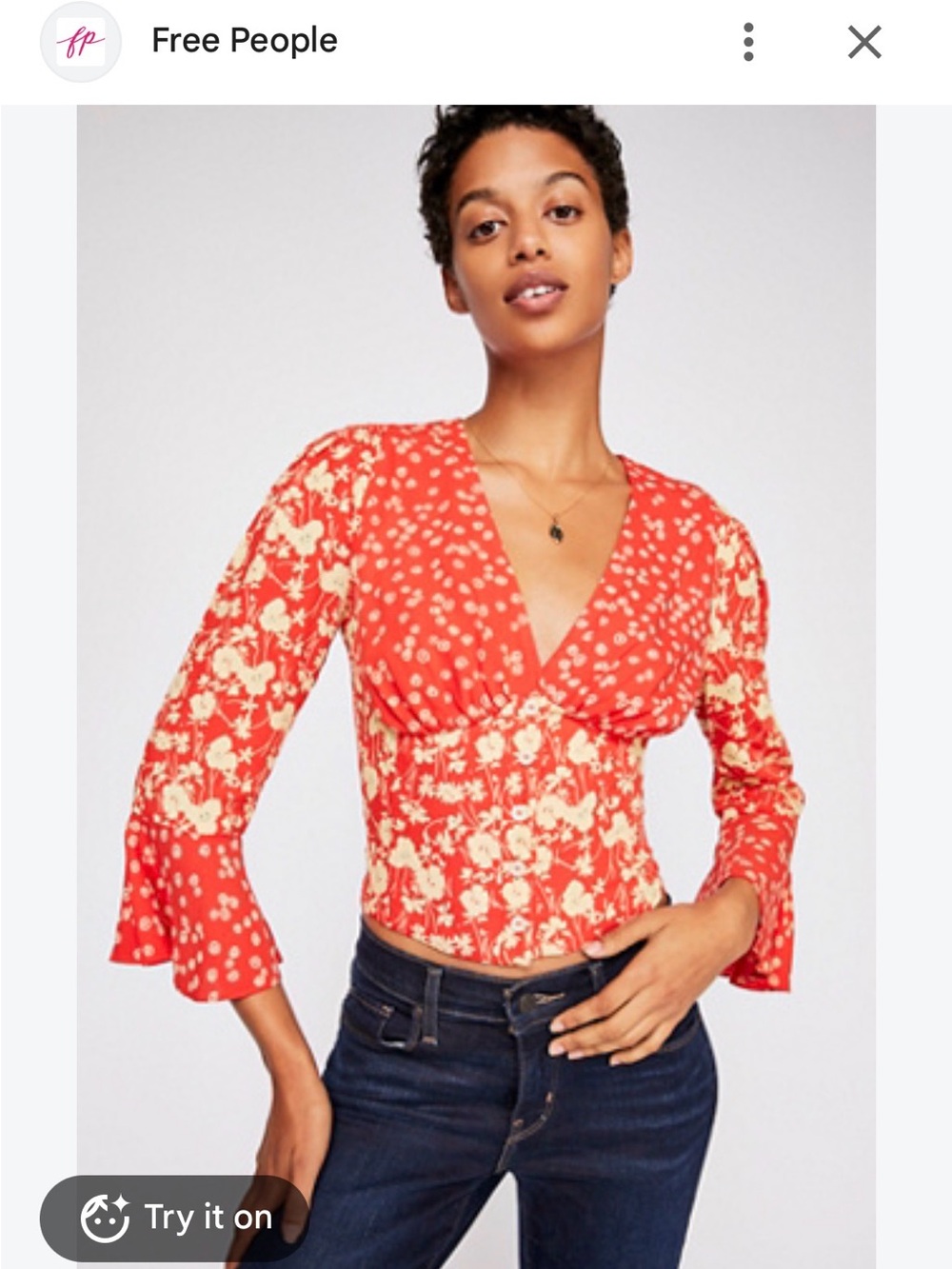 Free People Lady Bohemian Blouse, size M